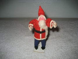 Vintage Christmas Santa Claus felt figure mica base Occupied japan 6&#39;&#39; 1950 - £46.29 GBP