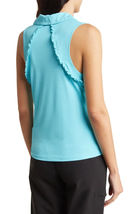 NWT X by GOTTEX Aqua Ruffle Sleeveless Golf Tennis Polo Shirt - S M L & XL image 2