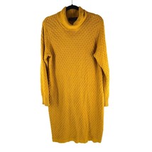 Eloquii Mustard Yellow Long Sleeve Honeycomb Turtleneck Sweater Dress Size 14 - £23.02 GBP