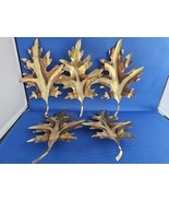 5 Vintage Gold Tone Metal Maple Leaves - 8 in - Home Wall Decor Fall/Autumn - $41.19 CAD