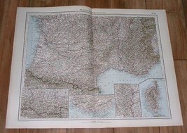 1927 Original Vintage Italian Map Of Southern France Cote D&#39;azur Marseille - $29.60