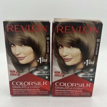 2 x Revlon 50 Colorsilk Beautiful Color, Light Ash Brown - With Keratin - £15.00 GBP