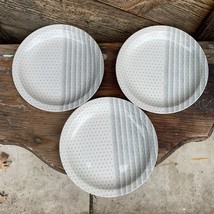 Vintage Churchill England Gray Stripes and Polka Dots Set of 3 - Salad Plates 8” - £10.36 GBP