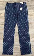 Old Navy Pixie Ankle Pants Navy Blue/Turquoise Polka Dot, Stretch, Womens Size 6 - £21.70 GBP