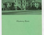 Montecito Hotel Menu Monterey Room Santa Barbara California 1930&#39;s - £196.22 GBP