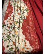 Custom Pleated Drapery Panels Pair Gorgeous Reds!! Lined - £146.70 GBP