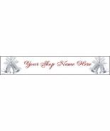 Christmas Red White Silver Bells Custom Designed Web banner 49a - $131.93 MXN