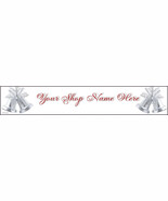 Christmas Red White Silver Bells Custom Designed Web banner 49a - £5.59 GBP