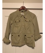 Caslon Women&#39;s Utility Safari Jacket Full Zip Khaki Size Small S - £18.36 GBP