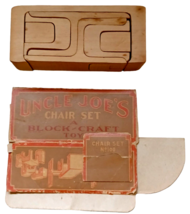 Uncle Joe&#39;s Chair Set Vintagew Block-Craft Wood Toy - £17.81 GBP