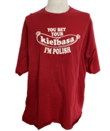Red Crew Neck "You Bet Your Kielbasa" T-Shirt, Size 3X - €10,51 EUR