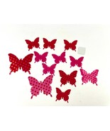 12PC 3D Butterflies Wall Stickers Decoration With Adhesive Home Decor Pink - £8.96 GBP