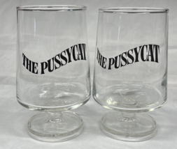 The Pussycat &amp; Bourbon 1970s Early Times Cocktail Footed Glasses Set Of 2 - £11.34 GBP