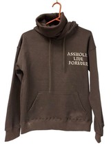 Assholes*s Live Forever Cowl Hoodie Mens S Black Logo Long Sleeve Sweats... - $34.79