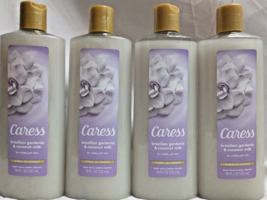 4X Caress Body Wash Brazilian Gardenia &amp; Coconut Milk 18 Oz. Each  - £29.87 GBP