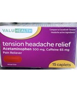 1blt 15 Caplets ValuHealth-Tension Headache Relief-Acetaminophen 500mg/C... - $145.71 MXN