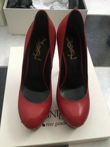 NIB 100% AUTH YSL Saint Laurent Tribtoo Pebbled Leather Pumps $795  - £398.07 GBP