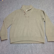 Duluth Trading Co High Neck Infantry Sweater Adult Large Wool Blend Sage Green - £36.43 GBP