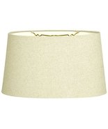 Royal Designs Shallow Oval Hardback Lamp Shade, Linen Eggshell, 14 x 16 x 9 - £63.16 GBP