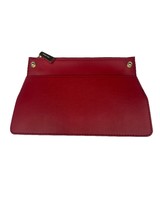 Michael Kors Red Leather Envelope Clutch Wallet W/Zipper Closure - $11.87