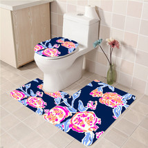 3Pcs/set Pom Pom Lilly Pulitzer Bathroom Toliet Mat Set Anti Slip Bath M... - $33.29+