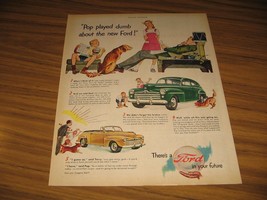 1947 Print Ad Ford Cars 4-Door &amp; Convertible Models - $13.99