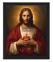 JESUS CHRIST OF NAZARETH SACRED HEART CHRISTIAN 8X10 FRAMED PHOTO - £15.72 GBP