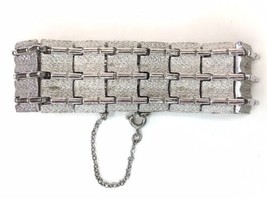 Vintage Original Coro Pegasus Silver Tone  Bracelet with Safety Chain 6.75&quot; - £19.67 GBP