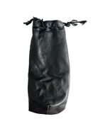 Vintage 1980s Faux Leather Drawstring Presentation Bag 10” Velvet Lined Made in - $16.20