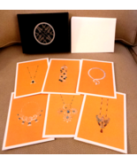 6 Lalique Note Cards Stationary Set w archival jewelry drawings/ envelop... - €15,34 EUR