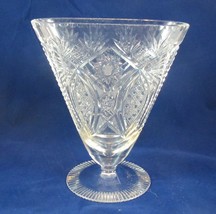 American Brilliant Cut Glass Crystal Fan Vase - £28.85 GBP