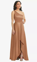 Dessy 3114....One-Shoulder High Low Maxi Dress with Pockets...Toffee...Size 14 - $84.55