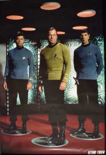 Primary image for Star Trek Classic TV Series McCoy, Kirk & Spock in Transporter Poster 2000, NEW
