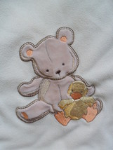 Little Me Bear Baby Blanket Fleece Security Blanket with Tan Bear/Yellow Chick - £14.60 GBP
