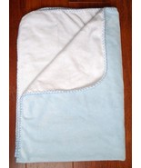 Pottery Barn Blue Baby Blanket Plush Velour Baby Blanket Blue White Supe... - €24,91 EUR