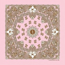 Carolina Creative Bandanna Pink Floral Paisley GS Print 22&quot; x 22&quot; Hav-A-Hank - £5.96 GBP