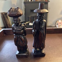 Vintage 1960&#39;s Hand Carved Solid Wood Korean Joseon Dynasty Figurine Kingdom Gat - $50.00