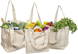 Best Canvas Grocery Shopping Bags Canvas Grocery Shopping Bags with Hand... - £43.41 GBP