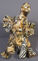 La Vie Elephant Figurine African Safari Patchwork Print Ceramic 7&quot; x  5&quot; Glossy - £15.75 GBP