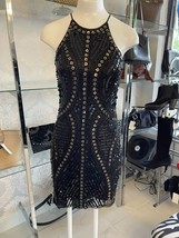 PARKER Black Sequin Sleeveless Sheath Dress Style#PA102115GIL Sz M $396 NWT - £179.03 GBP