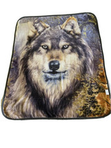 Northwest Wolf Variant 2 Animal Print Reversible Plush Throw Blanket 60”x50” - £31.64 GBP