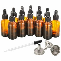 Amber Glass Storing Bottle Glass Steam Eye Dropper Tincture Oil 1 Oz 12 Pack - £32.87 GBP