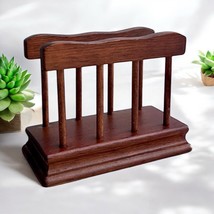 Vintage Wood Napkin Holder Brown Dowels Country Farm House Ranch Cabin 1... - $15.19