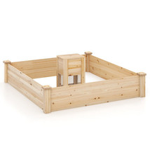 49&quot; x 49&quot; x 10&quot; Raised Garden Bed with Compost Bin and Open-ended Bottom... - £72.45 GBP
