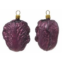 Purple Chinese Cabbage Polish Glass Christmas Ornament Vegetable Food Se... - $39.58