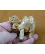 (Y-CAM-304) tan CAMEL SOAPSTONE FIGURINE stone carving dromedary desert ... - $300.77 MXN