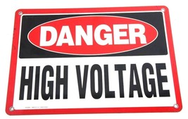 BOX OF 12 NEW DANGER HIGH VOLTAGE SIGNS PD102859 - £138.27 GBP