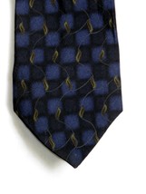 Dockers Khakis 100% Silk Necktie Blue Check Leaves On A Vine - £6.72 GBP