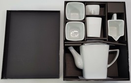 I) Serving for 4 White Coffee Tea Set Pot Set Cups Creamer Sugar Bowl - £15.86 GBP