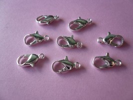 Silver Color Metal Lobster Clasps 12mm - £1.41 GBP